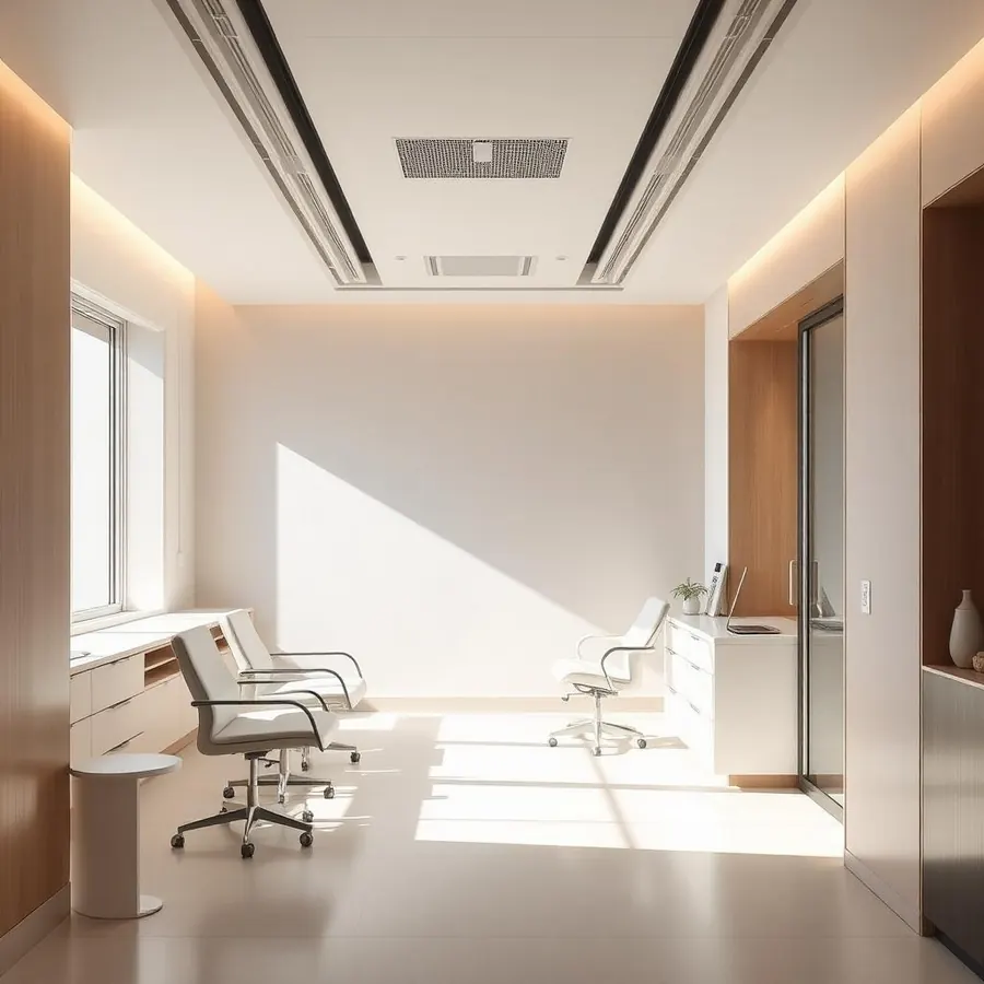 A calm, modern private clinic interior