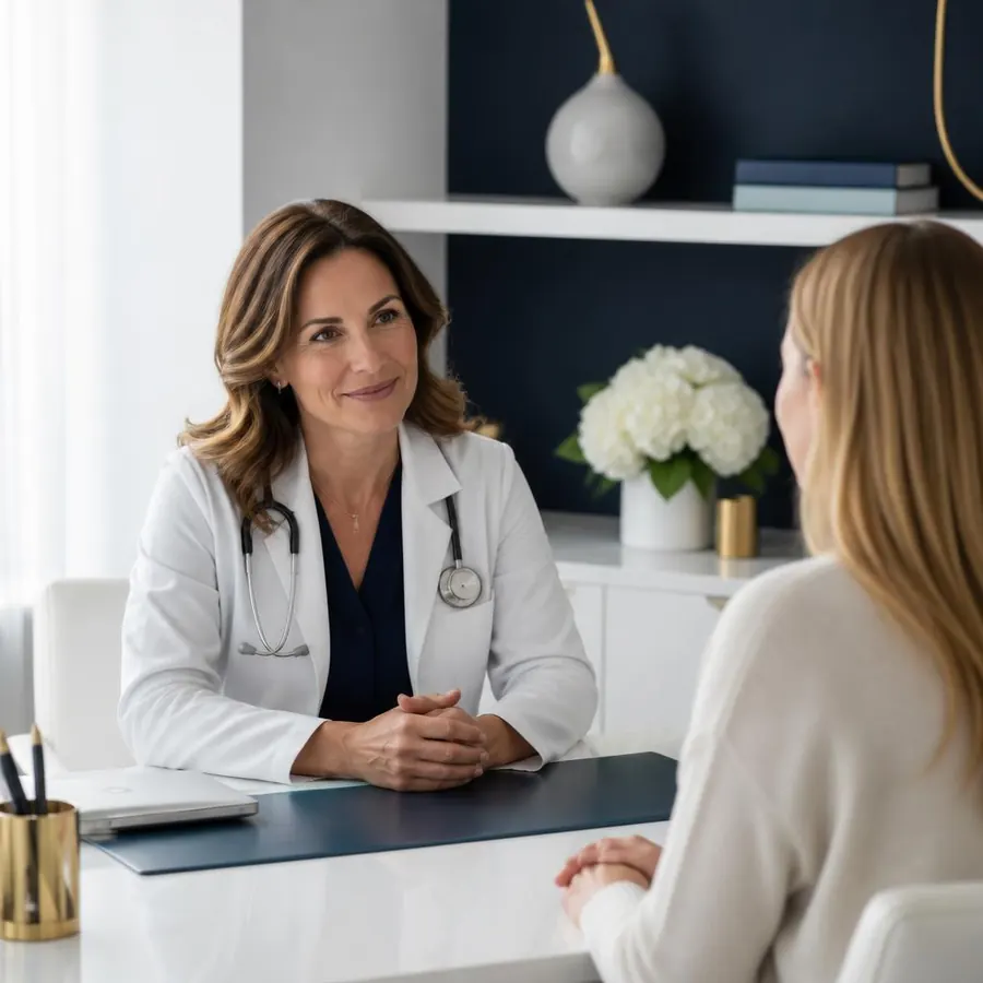A UK patient consulting with a medical professional